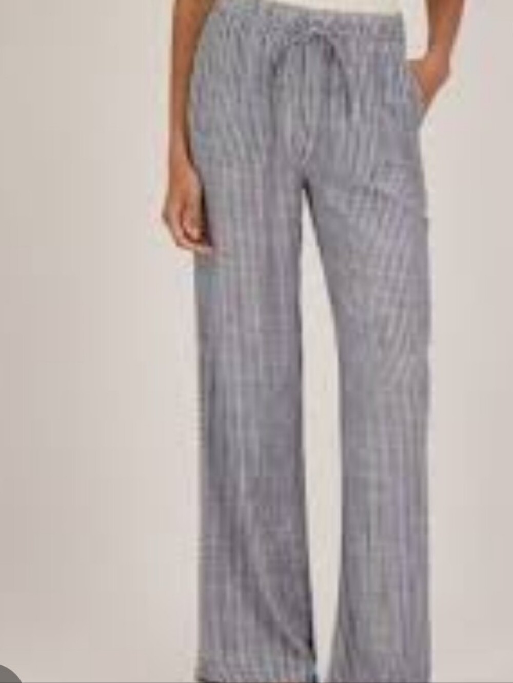 Cloth & Stone Women's Gray Pinstripe Wide-Leg Pants